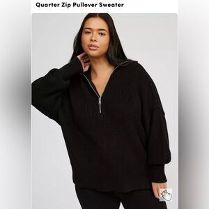 SOLD!! EUC Torrid Heavy Cotton Knit Quarter Zip Pullover Sweater 3x Deep Black